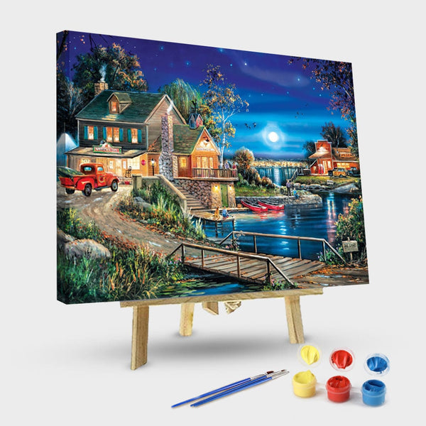 paintingnumberart 16"x20"/40x50cm / Without frame Paint by Numbers Kit-Nightfall Villa