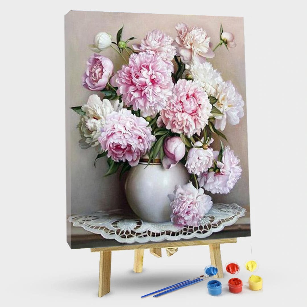 paintingnumberart 16"x20"/40x50cm / Without frame Paint By Numbers Kit – Peony