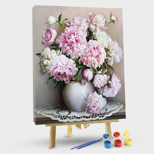 paintingnumberart 16"x20"/40x50cm / Without frame Paint By Numbers Kit – Peony