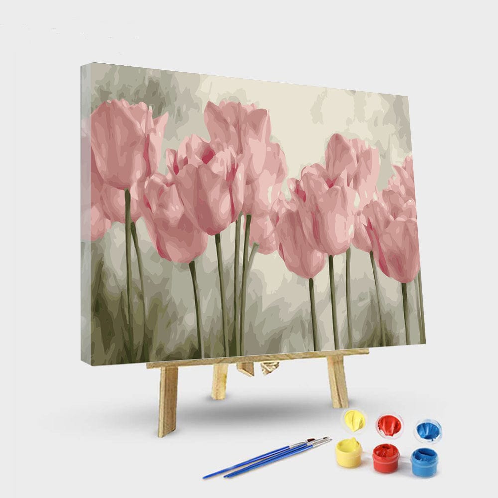 paintingnumberart 16"x20"/40x50cm / Without frame Paint By Numbers Kit –   Pink Rose
