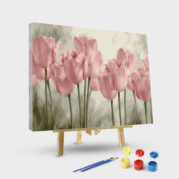 paintingnumberart 16"x20"/40x50cm / Without frame Paint By Numbers Kit –   Pink Rose