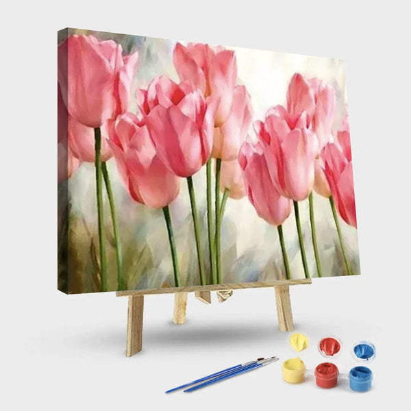 paintingnumberart 16"x20"/40x50cm / Without frame Paint By Numbers Kit – Pink Tulip