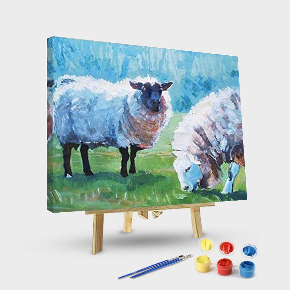 paintingnumberart 16"x20"/40x50cm / Without frame Paint By Numbers Kit – Primitive sheep grazing