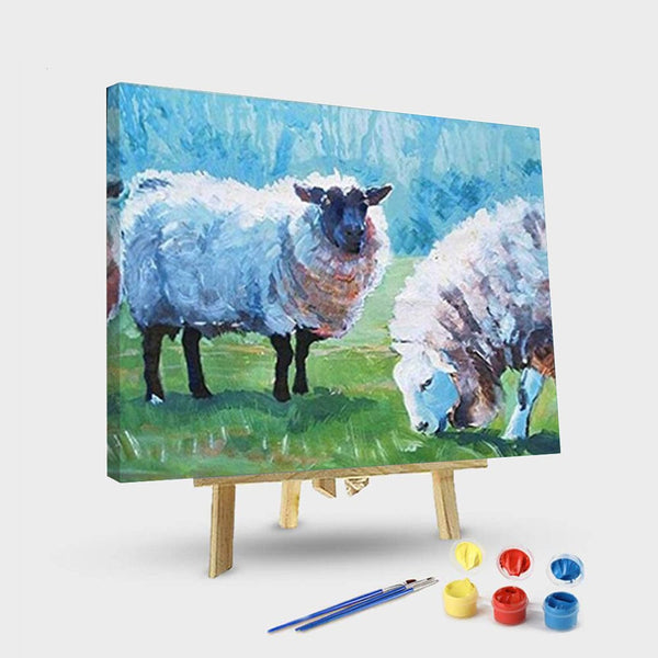 paintingnumberart 16"x20"/40x50cm / Without frame Paint By Numbers Kit – Primitive sheep grazing