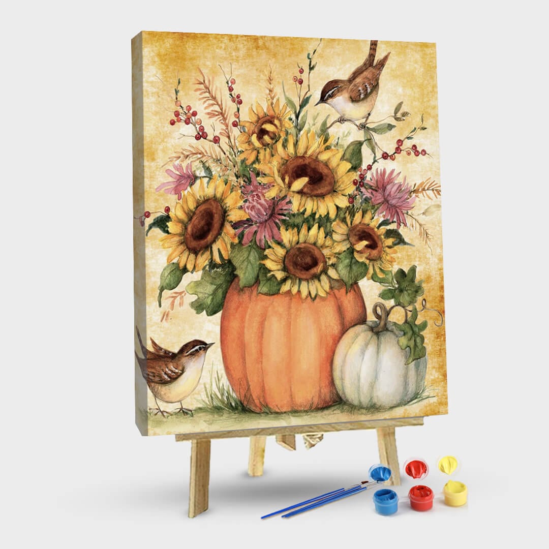 paintingnumberart 16"x20"/40x50cm / Without frame Paint By Numbers Kit-Pumpkin Sunflowers