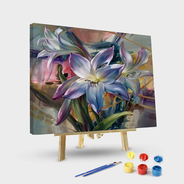 paintingnumberart 16"x20"/40x50cm / Without frame Paint By Numbers Kit -Purple Flower Wall Art Picture