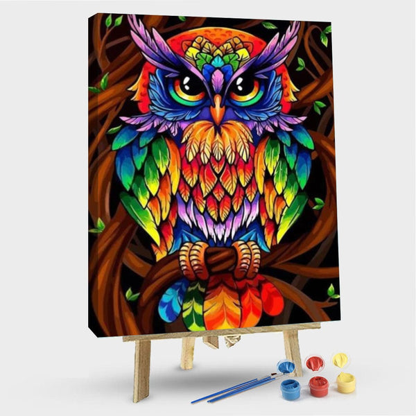 paintingnumberart 16"x20"/40x50cm / Without frame Paint By Numbers Kit – Rainbow Owl
