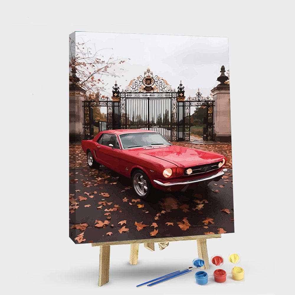 paintingnumberart 16"x20"/40x50cm / Without frame Paint By Numbers Kit -Red Car