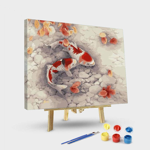 paintingnumberart 16"x20"/40x50cm / Without frame Paint By Numbers Kit – Red Fish