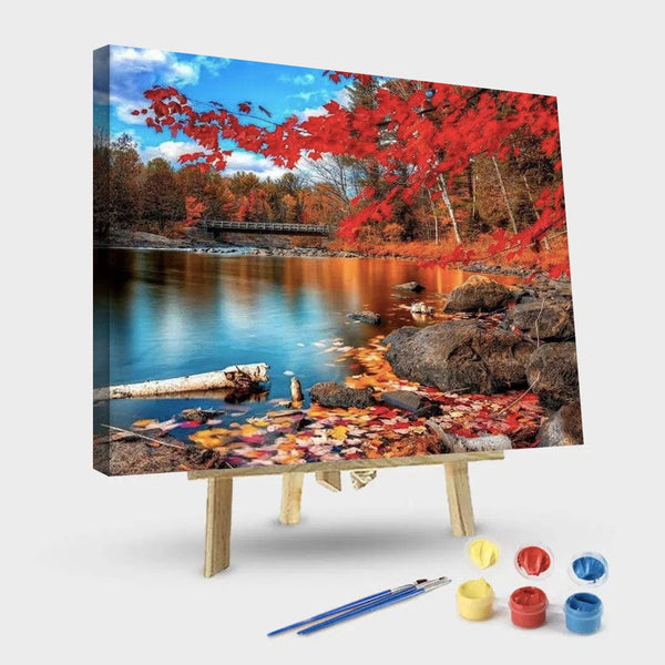 paintingnumberart 16"x20"/40x50cm / Without frame Paint By Numbers Kit-Red Lake