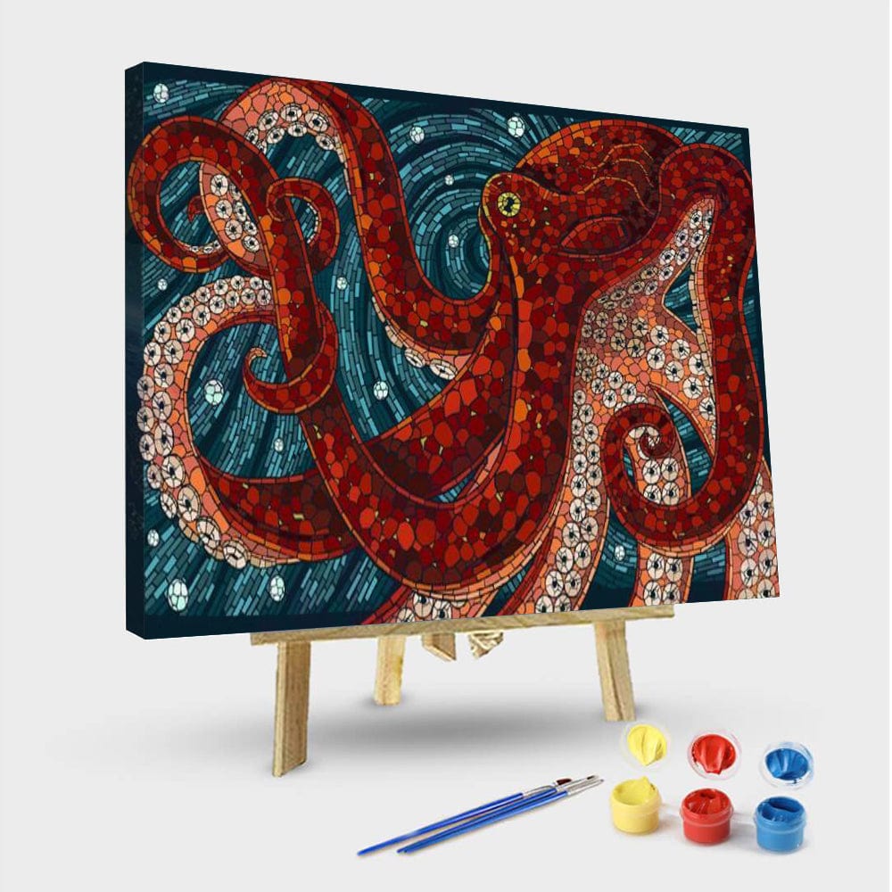 paintingnumberart 16"x20"/40x50cm / Without frame Paint By Numbers Kit – Red Octopus