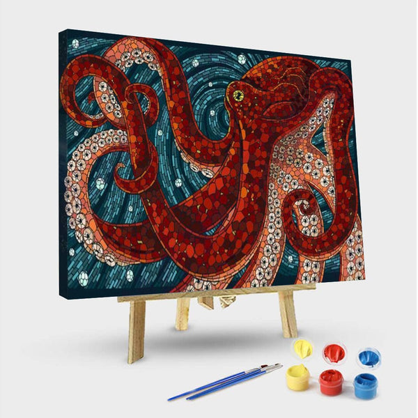 paintingnumberart 16"x20"/40x50cm / Without frame Paint By Numbers Kit – Red Octopus