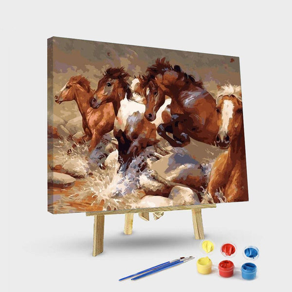 paintingnumberart 16"x20"/40x50cm / Without frame Paint By Numbers Kit – Running Horse