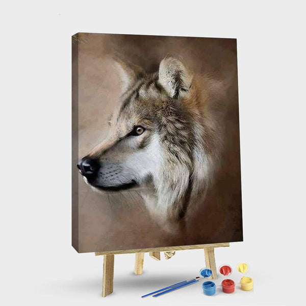 paintingnumberart 16"x20"/40x50cm / Without frame Paint By Numbers Kit – Sand Storm Wolf