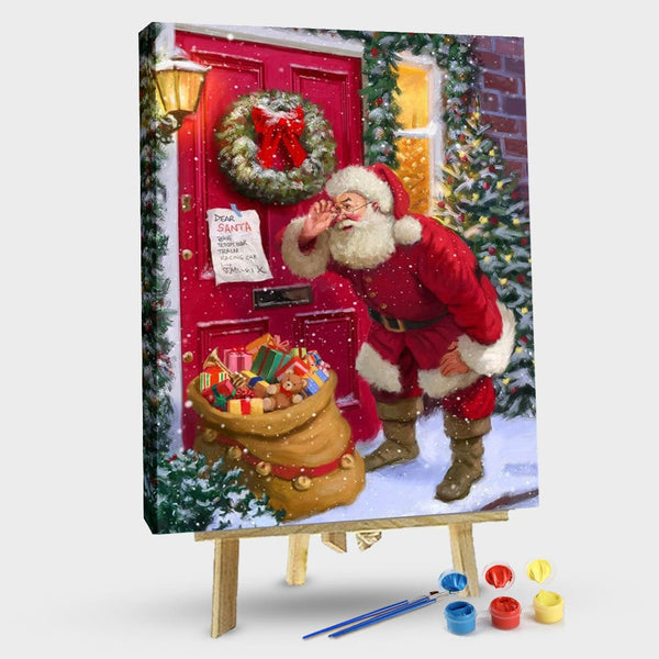 paintingnumberart 16"x20"/40x50cm / Without frame Paint By Numbers Kit-Santa At The Door