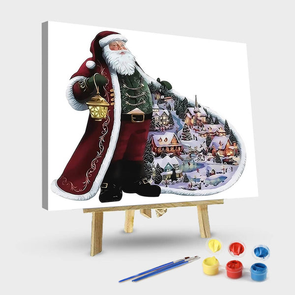 paintingnumberart 16"x20"/40x50cm / Without frame Paint By Numbers Kit-Santa Claus & Fantasy Landscape