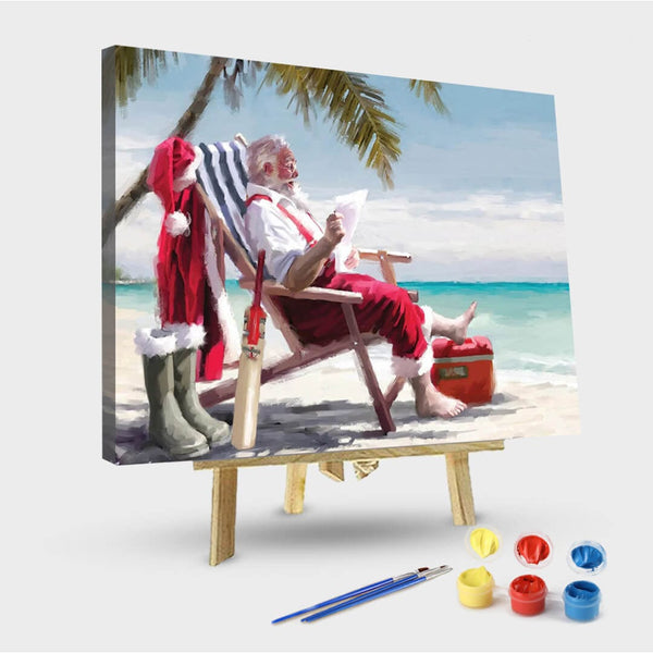 paintingnumberart 16"x20"/40x50cm / Without frame Paint by Numbers Kit-Santa On Beach