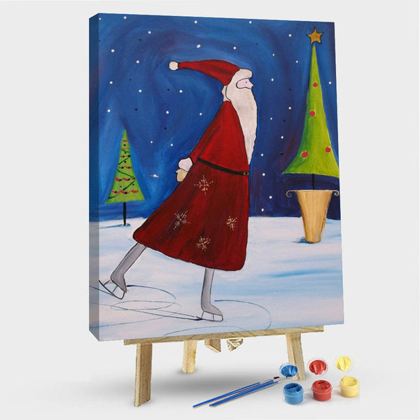 paintingnumberart 16"x20"/40x50cm / Without frame Paint By Numbers Kit – Santa Skating