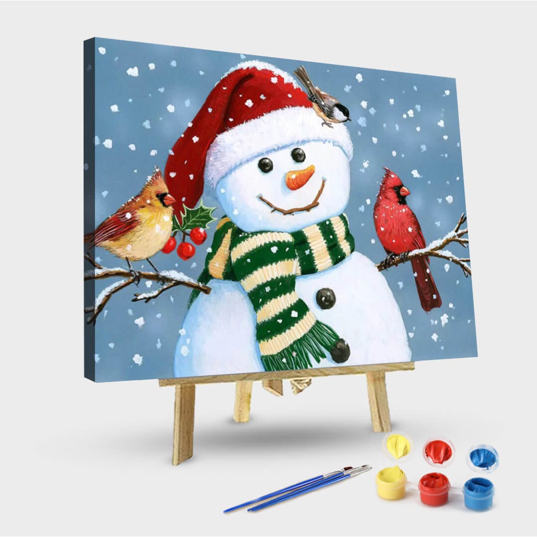 paintingnumberart 16"x20"/40x50cm / Without frame Paint By Numbers Kit-Santa Snowman 1