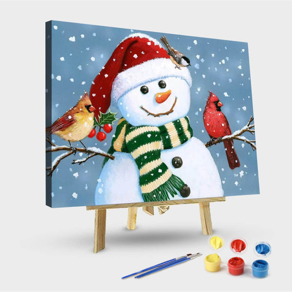 paintingnumberart 16"x20"/40x50cm / Without frame Paint By Numbers Kit-Santa Snowman 1