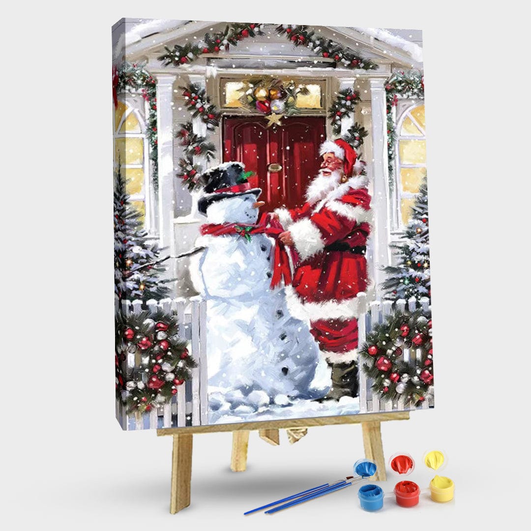 paintingnumberart 16"x20"/40x50cm / Without frame Paint By Numbers Kit-Santa Snowman