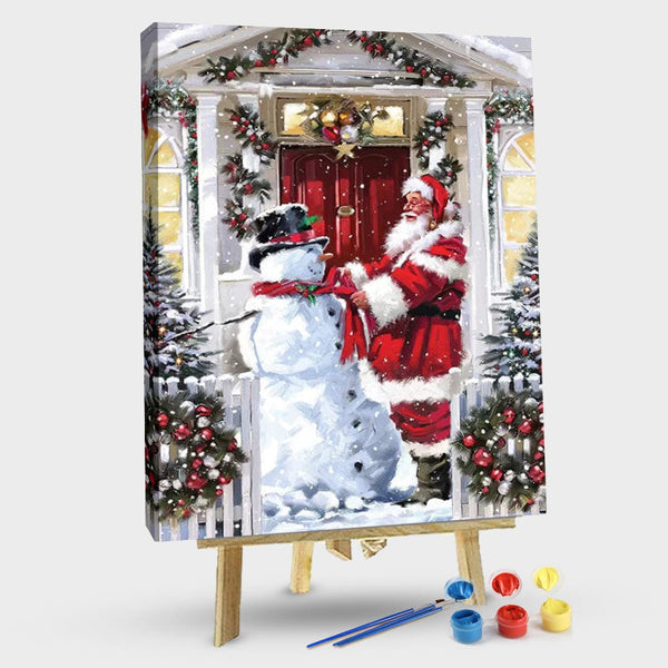 paintingnumberart 16"x20"/40x50cm / Without frame Paint By Numbers Kit-Santa Snowman