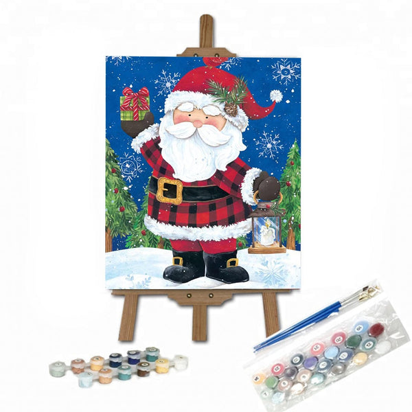paintingnumberart 16"x20"/40x50cm / Without frame Paint By Numbers Kit-Santa with Lantern