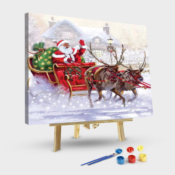 paintingnumberart 16"x20"/40x50cm / Without frame Paint By Numbers Kit-SantaIn Sleigh