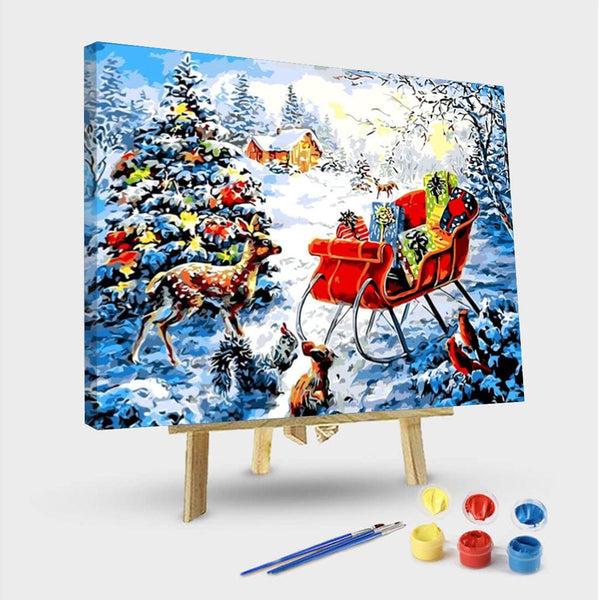 paintingnumberart 16"x20"/40x50cm / Without frame Paint By Numbers Kit – Santas Surprise 4
