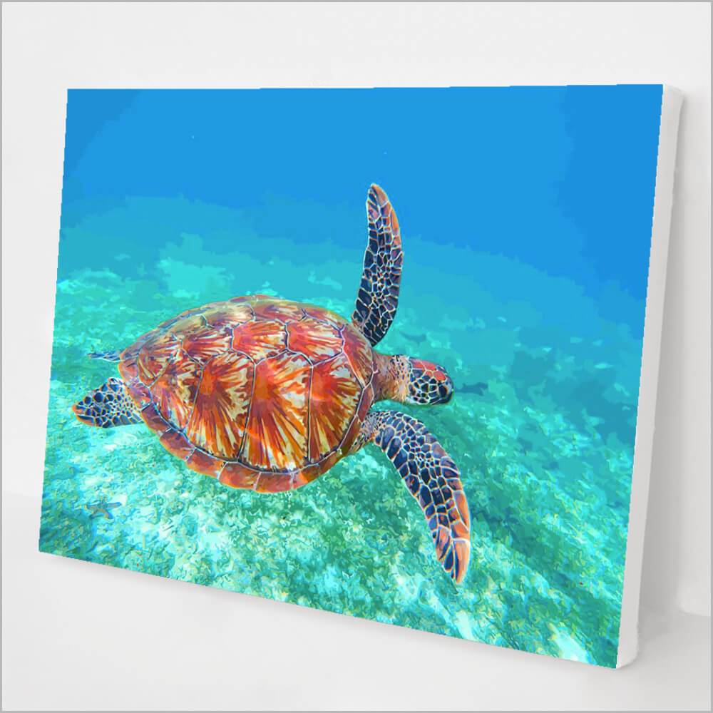 paintingnumberart 16"x20"/40x50cm / Without frame Paint By Numbers Kit –Sea Turtle kit