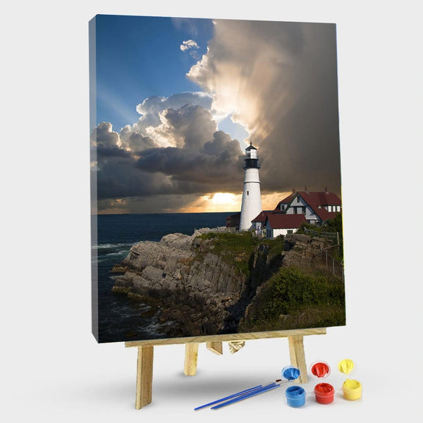 paintingnumberart 16"x20"/40x50cm / Without frame Paint by Numbers Kit- Seaside city