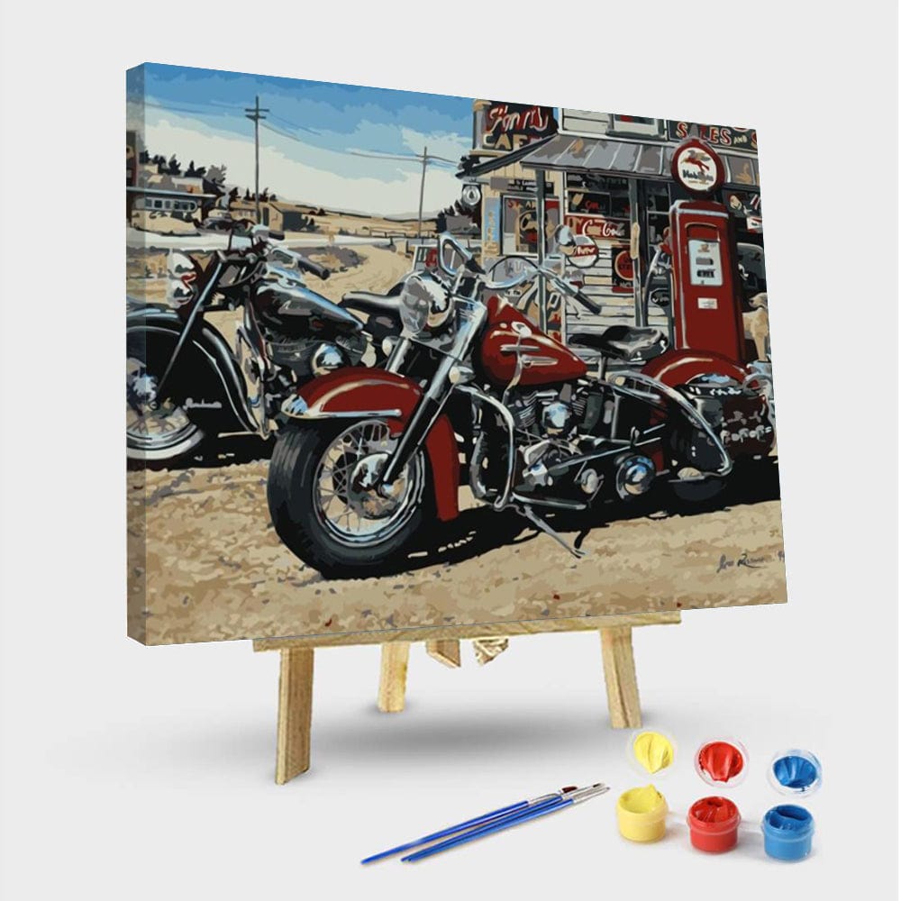 paintingnumberart 16"x20"/40x50cm / Without frame Paint By Numbers Kit – Seaskyer Motorcycle