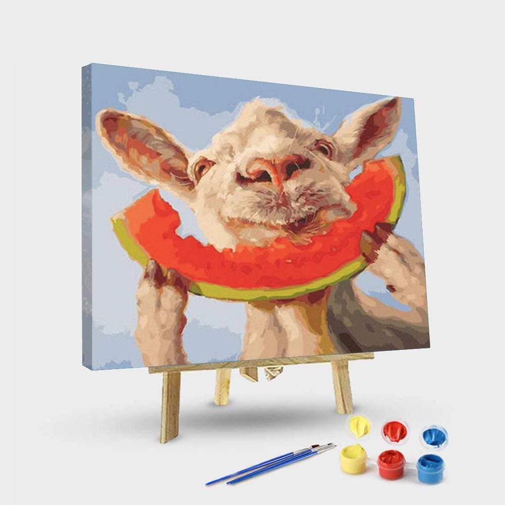 paintingnumberart 16"x20"/40x50cm / Without frame Paint By Numbers Kit – Sheep Eating Watermelon