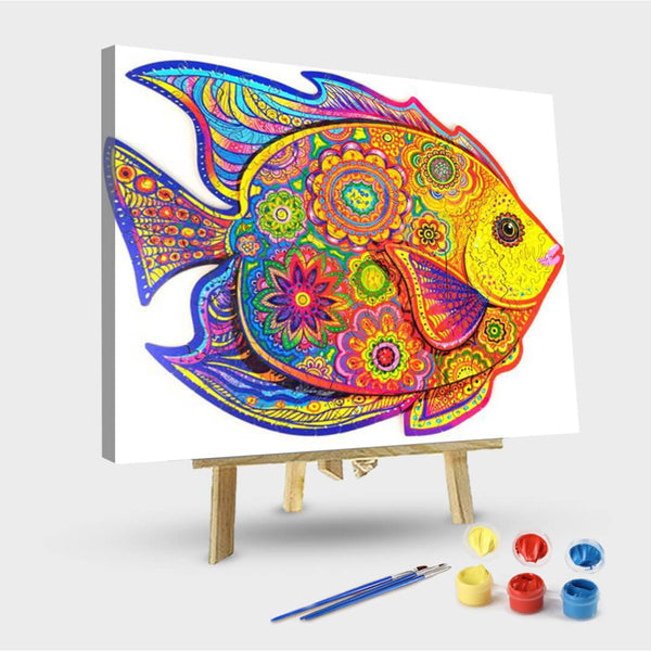 paintingnumberart 16"x20"/40x50cm / Without frame Paint By Numbers Kit-Shining Fish