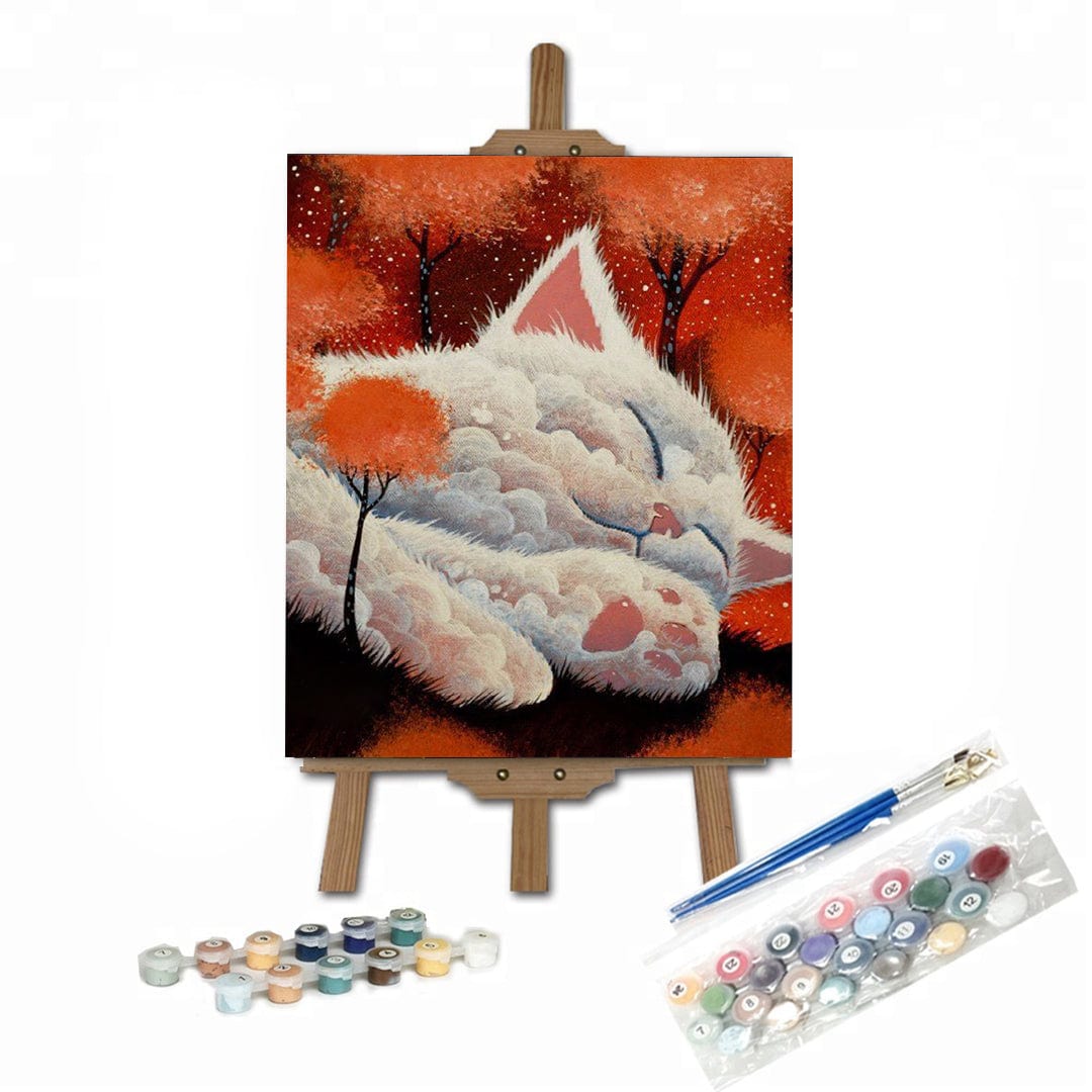 paintingnumberart 16"x20"/40x50cm / Without frame Paint By Numbers Kit-Sleeping Cat