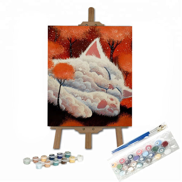 paintingnumberart 16"x20"/40x50cm / Without frame Paint By Numbers Kit-Sleeping Cat