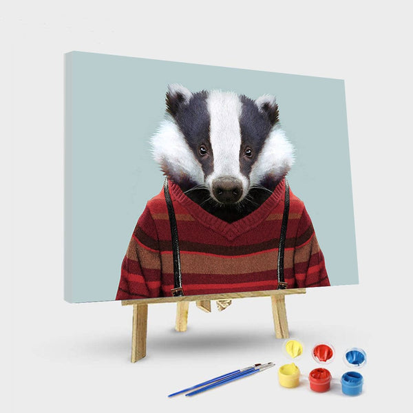 paintingnumberart 16"x20"/40x50cm / Without frame Paint By Numbers Kit-Small bear man