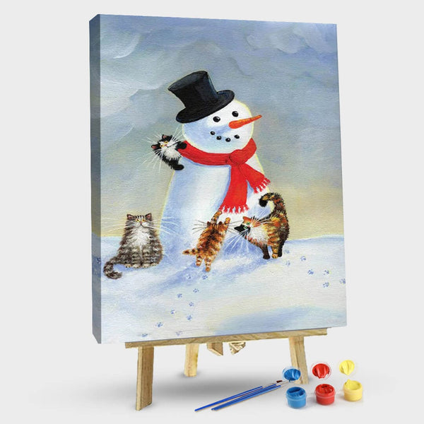 paintingnumberart 16"x20"/40x50cm / Without frame Paint By Numbers Kit-Snow Cats