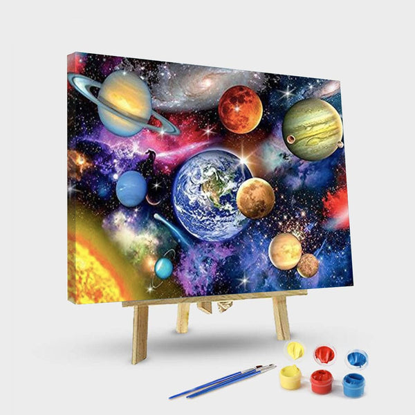 paintingnumberart 16"x20"/40x50cm / Without frame Paint By Numbers Kit – Solar System Planets