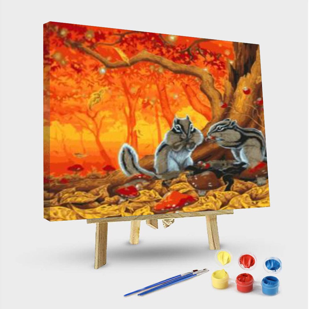 paintingnumberart 16"x20"/40x50cm / Without frame Paint by Numbers Kit – Squirrels