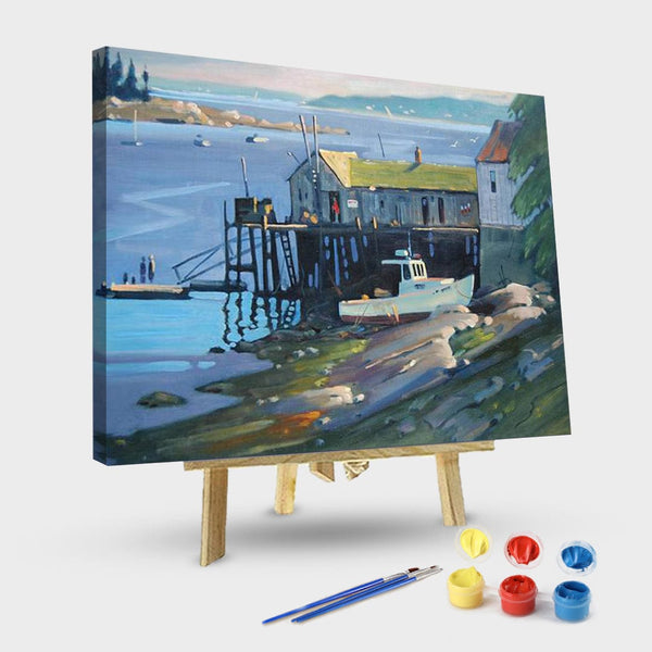 paintingnumberart 16"x20"/40x50cm / Without frame Paint by Numbers Kit-Stonington Maine Canvas Print