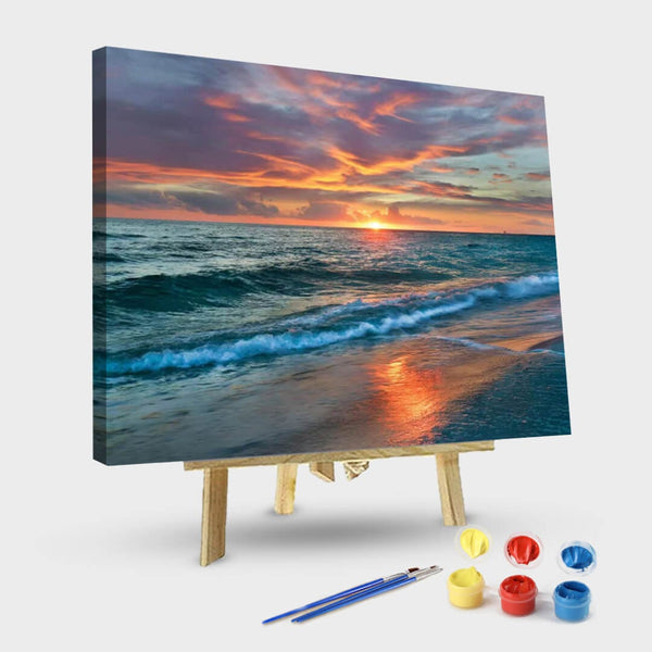 paintingnumberart 16"x20"/40x50cm / Without frame Paint By Numbers Kit-Sunset Over Ocean