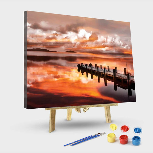 paintingnumberart 16"x20"/40x50cm / Without frame Paint by Numbers Kit-Sunset Pier