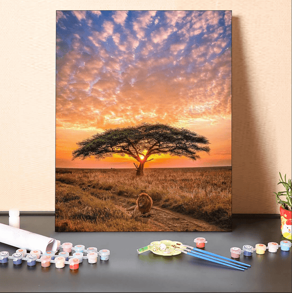paintingnumberart 16"x20"/40x50cm / Without frame Paint By Numbers Kit-The Patronus Tree and The Lion King