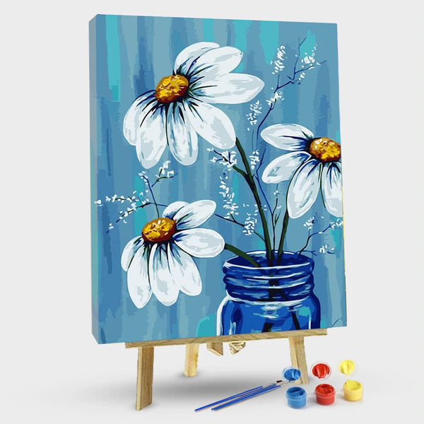 paintingnumberart 16"x20"/40x50cm / Without frame Paint By Numbers Kit – Three Beautiful Flowers