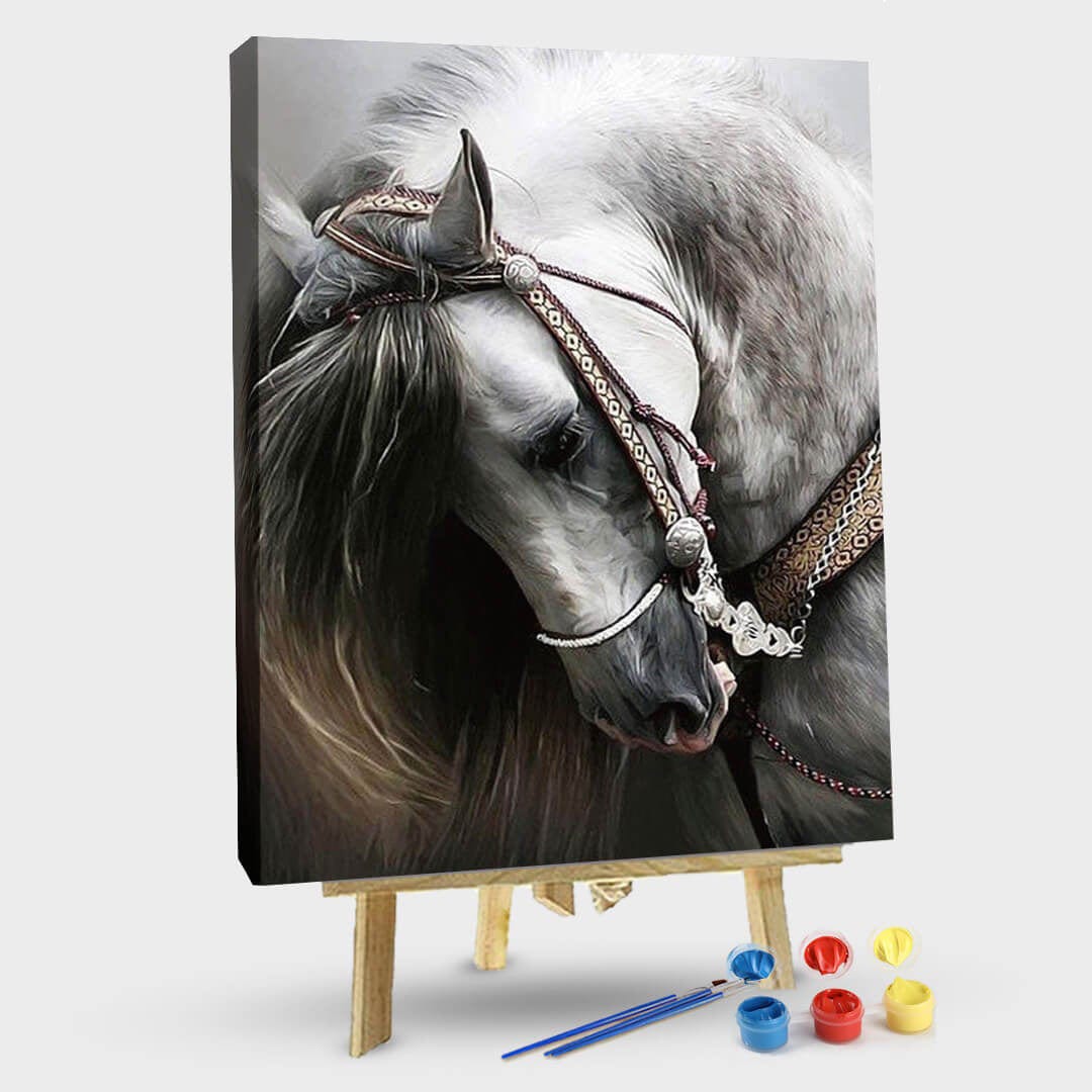 paintingnumberart 16"x20"/40x50cm / Without frame Paint By Numbers Kit – Two Horses and Dog