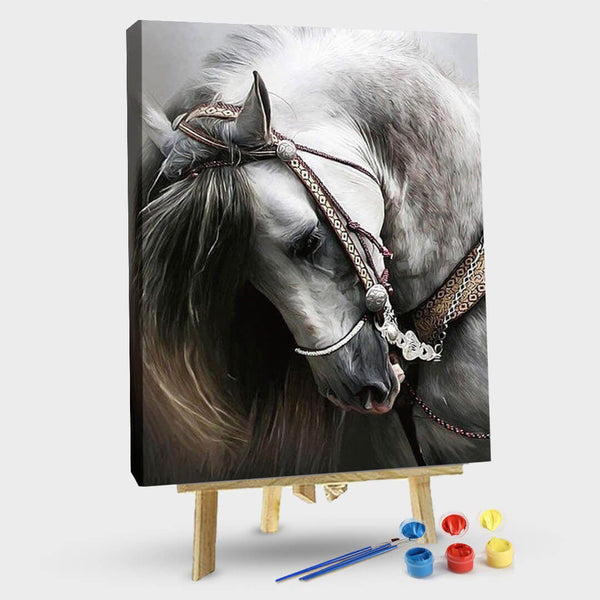 paintingnumberart 16"x20"/40x50cm / Without frame Paint By Numbers Kit – Two Horses and Dog