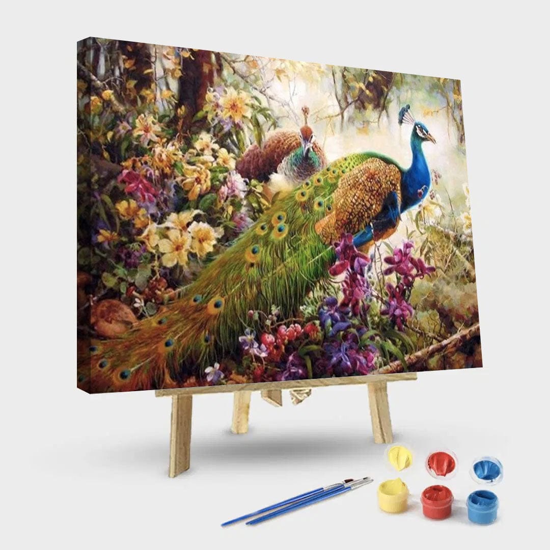 paintingnumberart 16"x20"/40x50cm / Without frame Paint By Numbers Kit-Vibrant Peacock