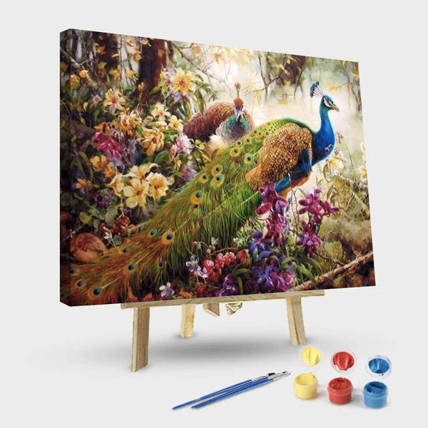 paintingnumberart 16"x20"/40x50cm / Without frame Paint By Numbers Kit-Vibrant Peacock
