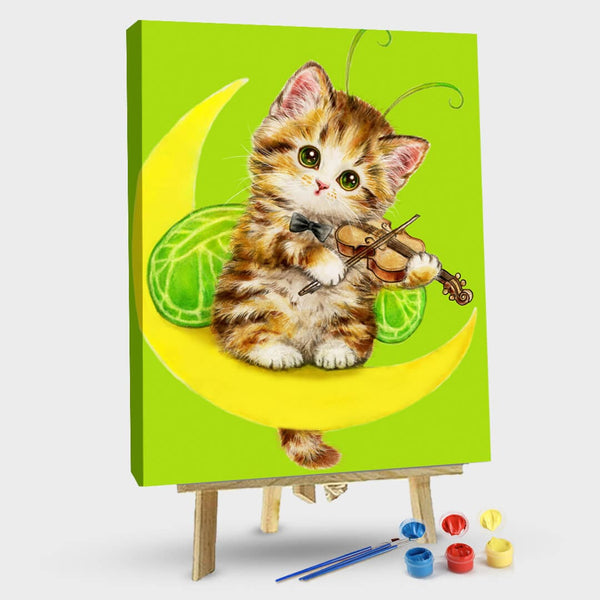 paintingnumberart 16"x20"/40x50cm / Without frame Paint By Numbers Kit- Violin cat